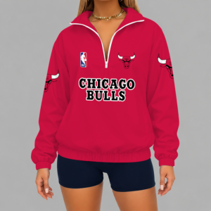 Limited Edition – Customized NBA Chicago Bulls V-Neck Zipper Sweatshirt Jacket TTH210768