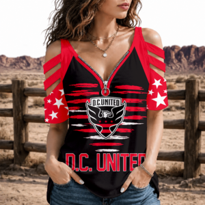 Limited Edition – Customized MLS D.C. United Strappy Cold-Shoulder Top TTH210747