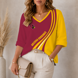 Limited Edition – Customized NFL Arizona Cardinals Women’s Heart V-Neck Long Sleeve Shirt TTH210790