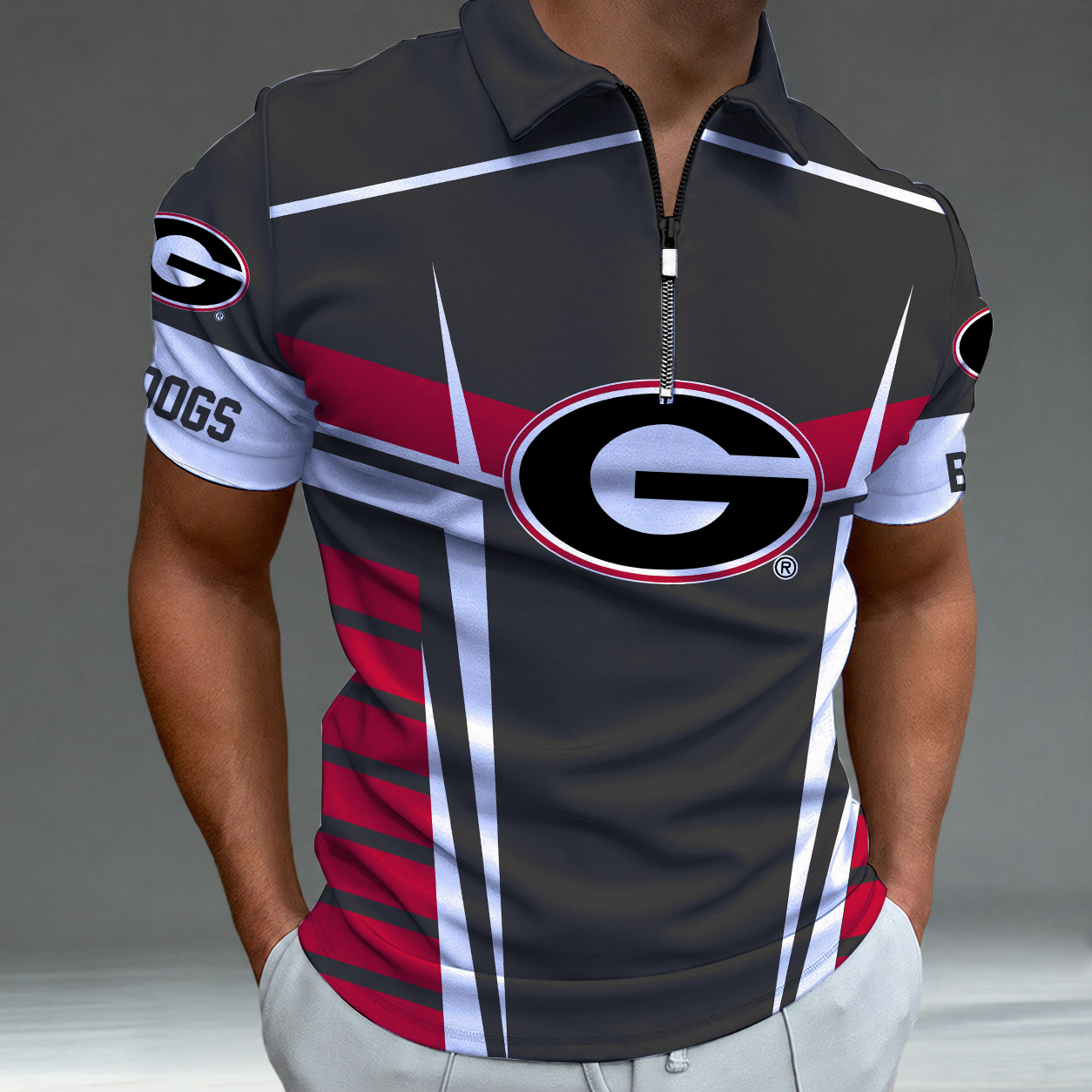 Limited Edition – Customized NCAA Georgia Bulldogs Zipper Polo Shirt TTH210784