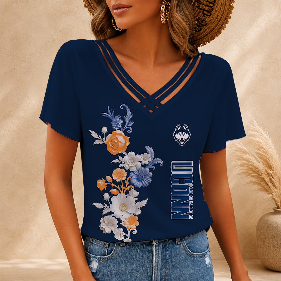 Limited Edition – Customized NCAA Uconn Huskies V-Neck Shirt TTH210783