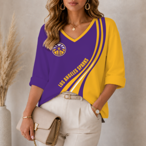 Limited Edition – Customized WNBA Los Angeles Sparks Women’s Heart V-Neck Long Sleeve Shirt TTH210769