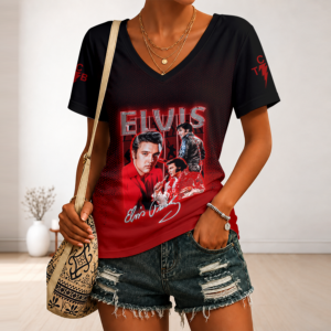 Limited Edition – Customized Elvis Presley V-Neck Female Shirt