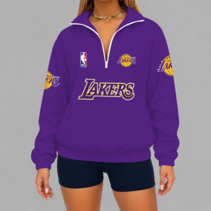 Limited Edition – Customized NBA Los Angeles Lakers V-Neck Zipper Sweatshirt Jacket TTH210768