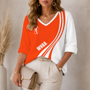 Limited Edition – Customized WNBA Women’s National Basketball Association Women’s Heart V-Neck Long Sleeve Shirt TTH210769