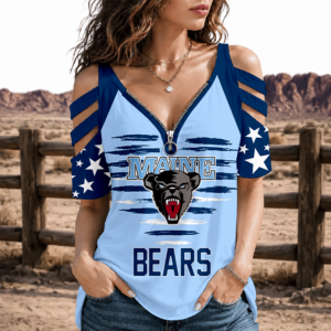 Limited Edition – Customized NCAA Maine Black Bears Strappy Cold-Shoulder Top TTH210795
