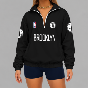 Limited Edition – Customized NBA Brooklyn Nets V-Neck Zipper Sweatshirt Jacket TTH210768