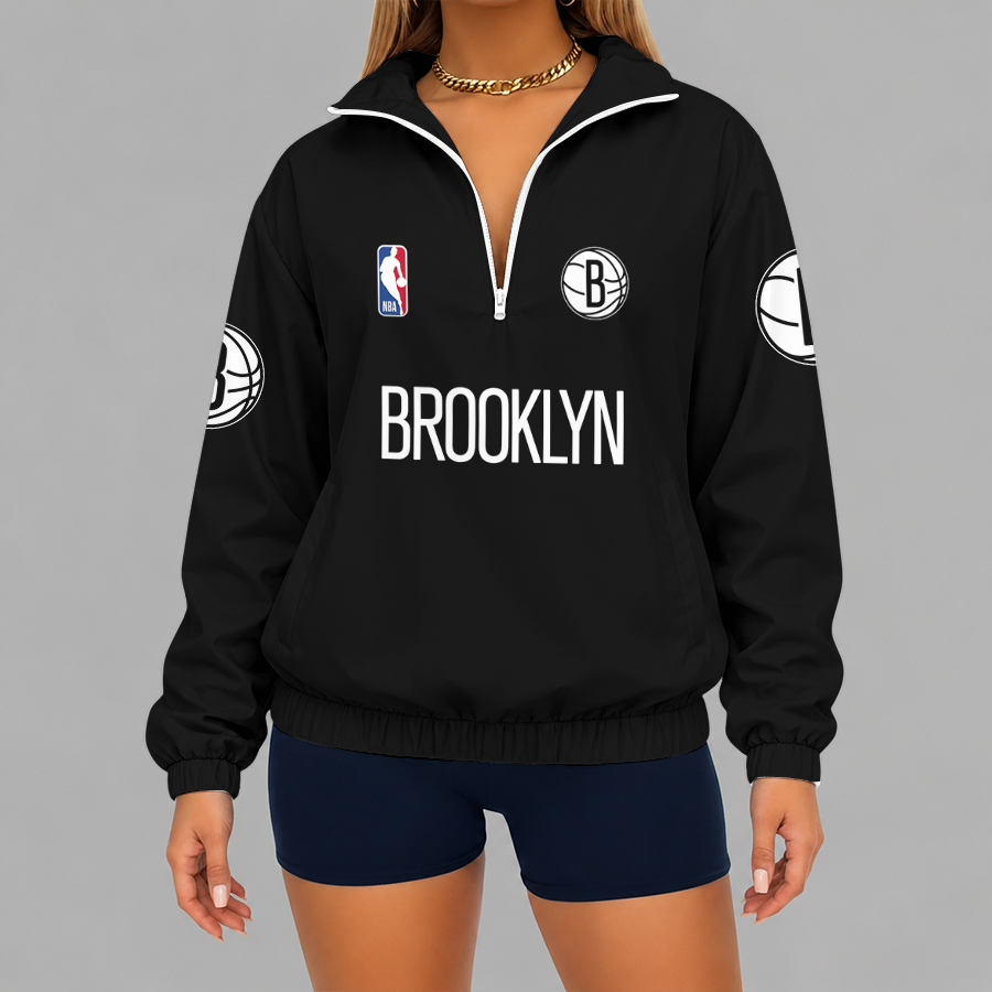 Limited Edition – Customized NBA Brooklyn Nets V-Neck Zipper Sweatshirt Jacket TTH210768
