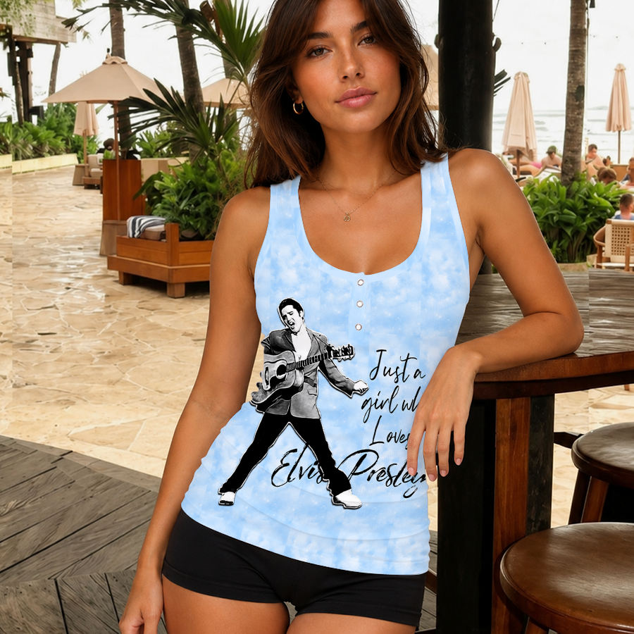 Limited Edition – Customized Elvis Presley Women’s V-Neck Tank Top