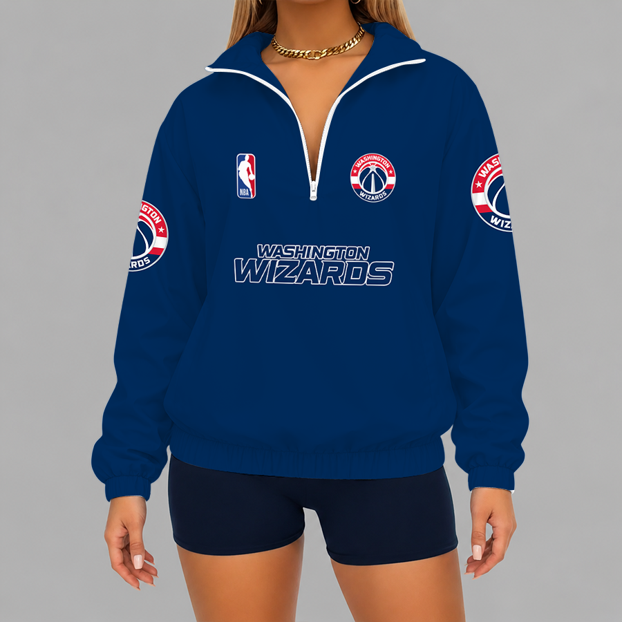 Limited Edition – Customized NBA Washington Wizards V-Neck Zipper Sweatshirt Jacket TTH210768