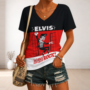Limited Edition – Customized Elvis Presley V-Neck Female Shirt