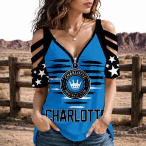 Limited Edition – Customized MLS Charlotte Fc Strappy Cold-Shoulder Top TTH210747