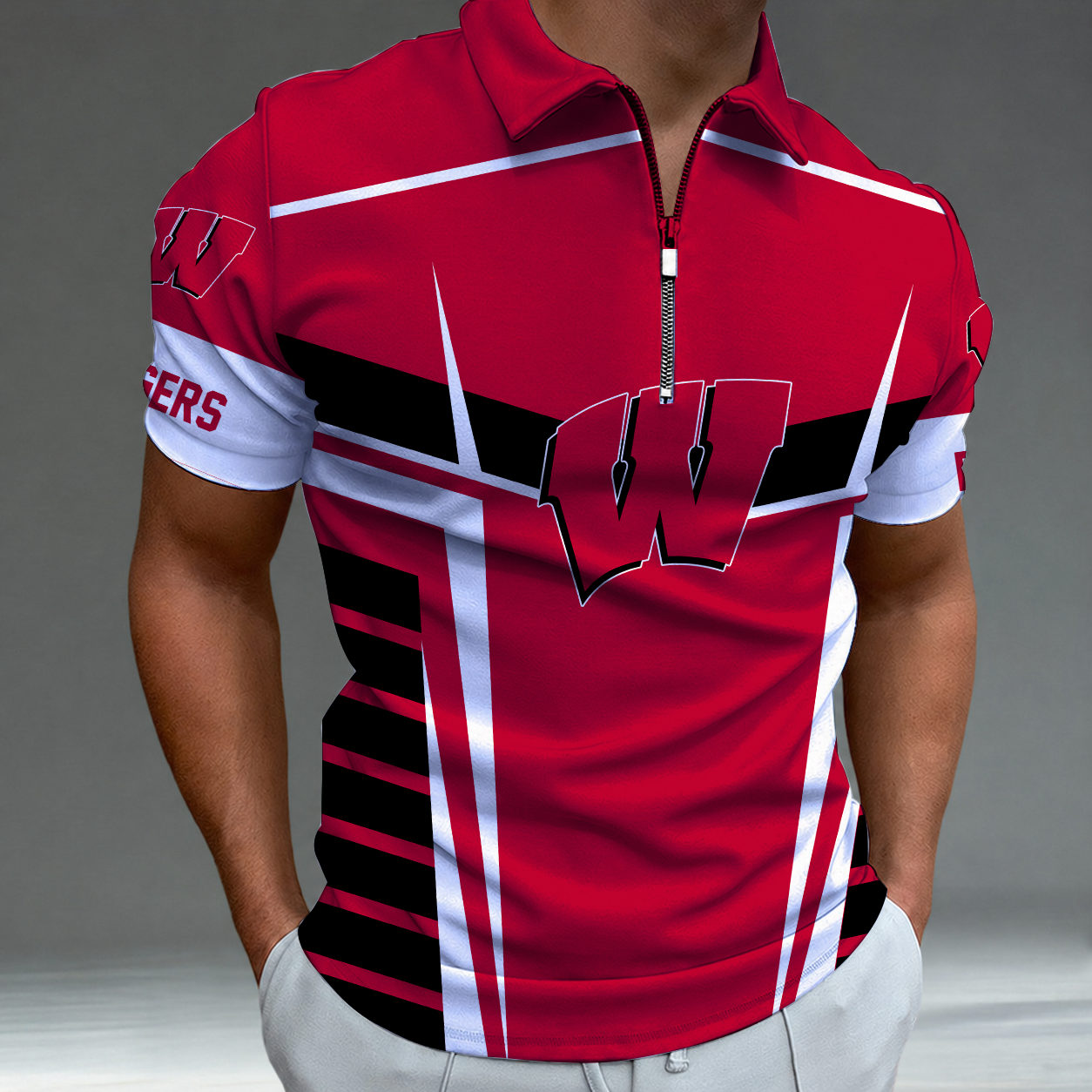 Limited Edition – Customized NCAA Wisconsin Badgers Strappy Polo Shirt TTH210760