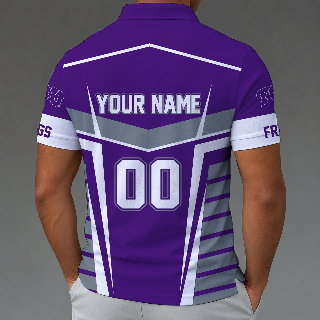 Limited Edition – Customized NCAA Tcu Horned Frogs Zipper Polo Shirt TTH210784 - Image 2
