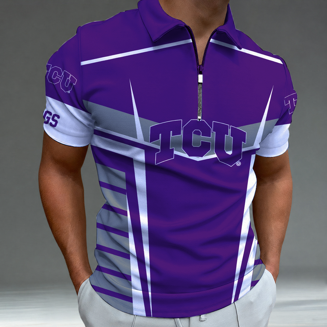 Limited Edition – Customized NCAA Tcu Horned Frogs Zipper Polo Shirt TTH210784
