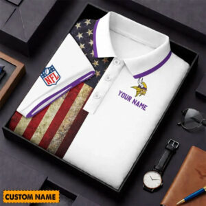 Limited Edition – Customized NFL Minnesota Vikings Us Flag Polo Shirt TTH210744