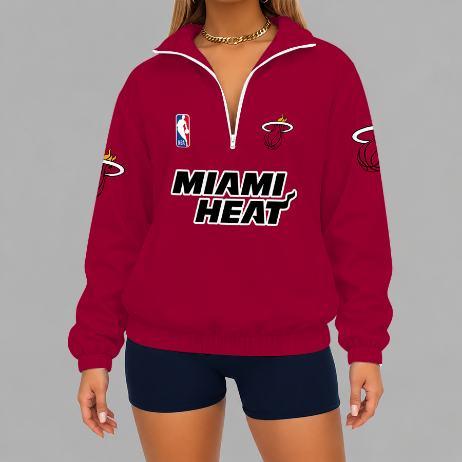 Limited Edition – Customized NBA Miami Heat V-Neck Zipper Sweatshirt Jacket TTH210768