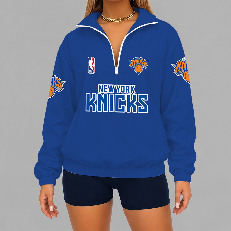Limited Edition – Customized NBA New York Knicks V-Neck Zipper Sweatshirt Jacket TTH210768