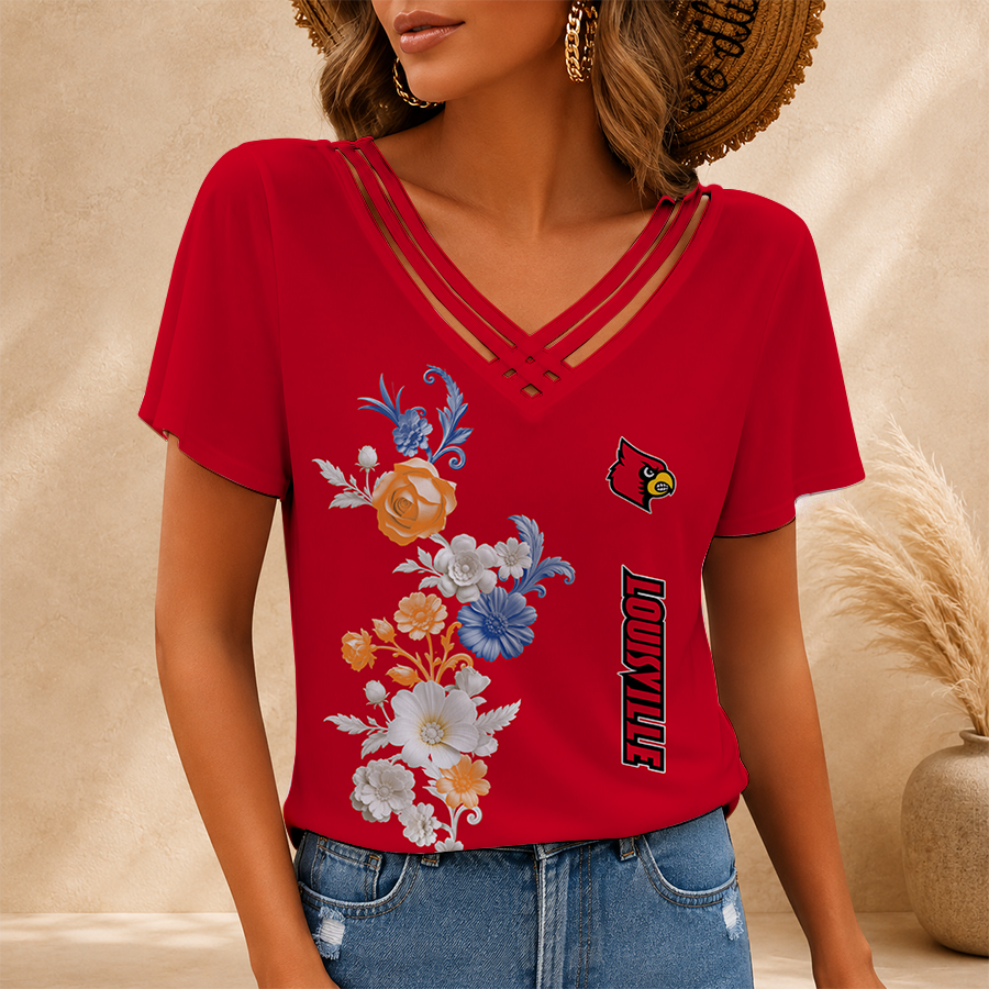 Limited Edition – Customized NCAA Louisville Cardinals V-Neck Shirt TTH210746