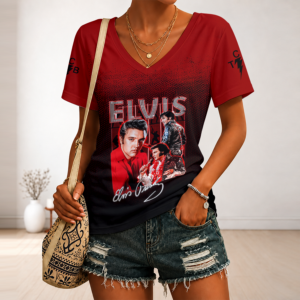 Limited Edition – Customized Elvis Presley V-Neck Female Shirt