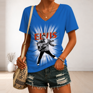 Limited Edition – Customized Elvis Presley V-Neck Female Shirt