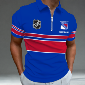 Limited Edition – Customized NHL New York Rangers Zipper Polo Shirt TTH2107103