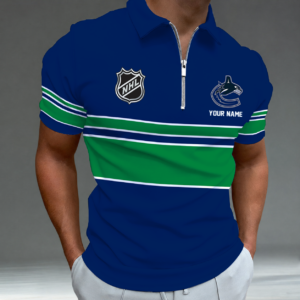 Limited Edition – Customized NHL Vancouver Canucks Zipper Polo Shirt TTH2107103