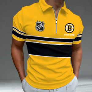 Limited Edition – Customized NHL Boston Bruins Zipper Polo Shirt TTH2107103