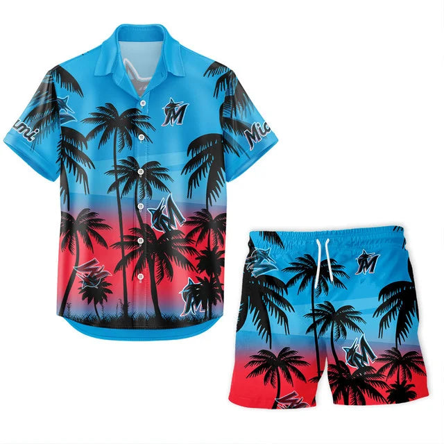 Limited Edition – Customized MLB MiaMiami Marlins Unisex Hawaiian Shirt & Shorts Set TTH2107105 - Image 2