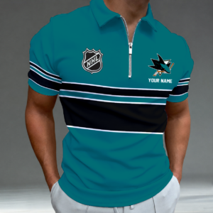 Limited Edition – Customized NHL San Jose Sharks Zipper Polo Shirt TTH2107103