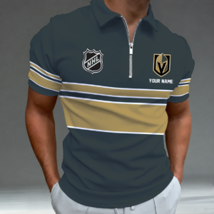 Limited Edition – Customized NHL Vegas Golden Knights Zipper Polo Shirt TTH2107103