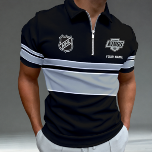 Limited Edition – Customized NHL Los Angeles Kings Zipper Polo Shirt TTH2107103