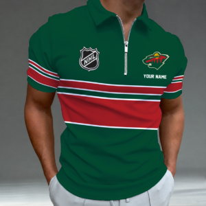 Limited Edition – Customized NHL Minnesota Wild Zipper Polo Shirt TTH2107103