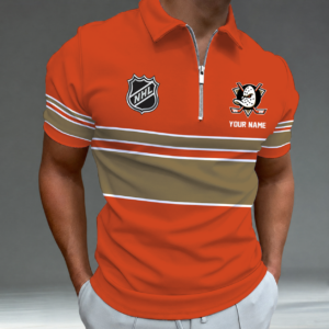 Limited Edition – Customized NHL Anaheim Ducks Zipper Polo Shirt TTH2107103