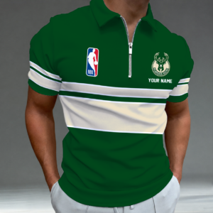 Limited Edition – Customized NBA Milwaukee Bucks Zip Polo Shirt TTH2107111