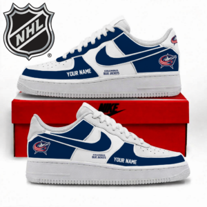 Limited Edition – Customized NHL Columbus Blue Jackets Af1 Shoes TTH2107110