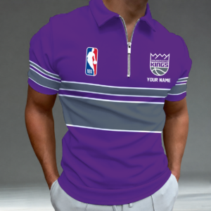 Limited Edition – Customized NBA Sacramento Kings Zip Polo Shirt TTH2107111