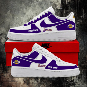 Limited Edition – Customized NBA Los Angeles Lakers Af1 Shoes TTH2107109