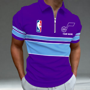 Limited Edition – Customized NBA Utah Jazz Zip Polo Shirt TTH2107111