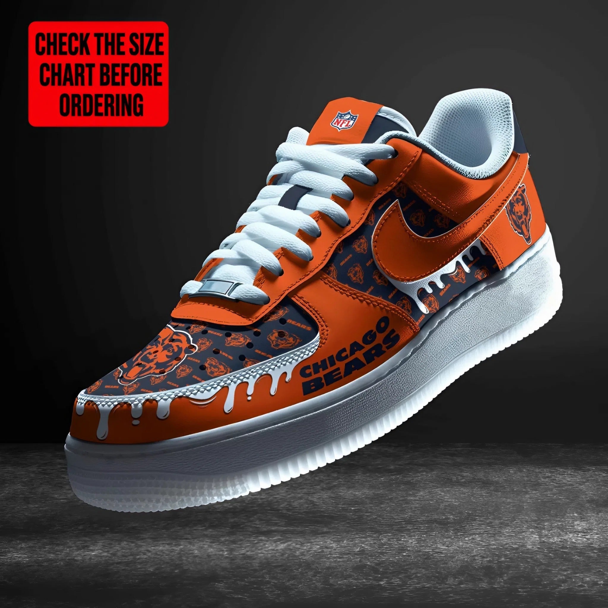 Limited Edition – Customized NFL Chicago Bears Af1 Shoes TTH2107112