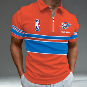 Limited Edition – Customized NBA Oklahoma City Thunder Zip Polo Shirt TTH2107111