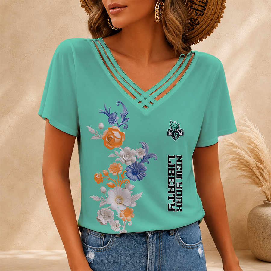 Limited Edition – Customized WNBA New York Liberty V-Neck Shirt TTH2107107