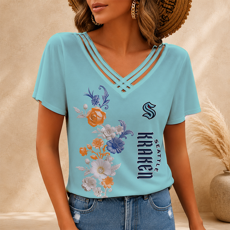 Limited Edition – Customized NHL Seattle Kraken V-Neck Shirt TTH2107113
