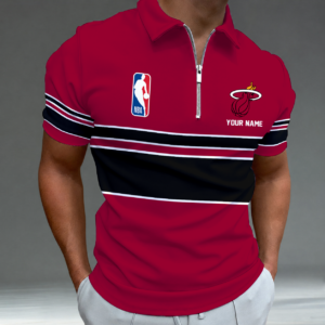 Limited Edition – Customized NBA Miami Heat Zip Polo Shirt TTH2107111