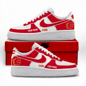Limited Edition – Customized NHL Calgary Flames Af1 Shoes TTH2107110
