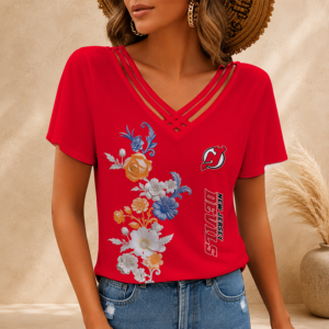 Limited Edition – Customized NHL New Jersey Devils V-Neck Shirt TTH2107113