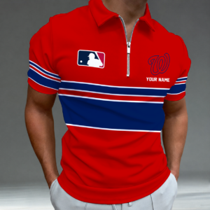 Limited Edition – Customized MLB Washington Nationals Zip Polo Shirt TTH2107116