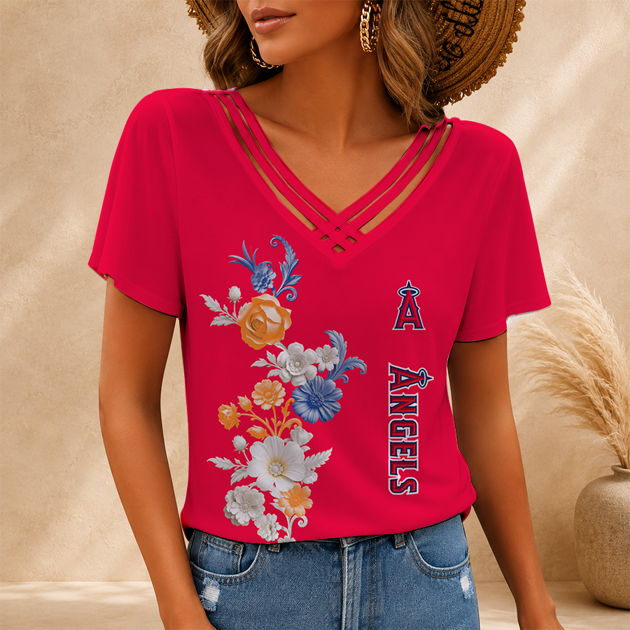 Limited Edition – Customized MLB Los Angeles Angels V-Neck Shirt TTH2107117