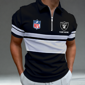 Limited Edition – Customized NFL Las Vegas Raiders Zip Polo Shirt TTH2107225