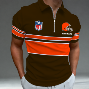 Limited Edition – Customized NFL Cleveland Browns Zip Polo Shirt TTH2107225